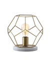 Jonathan Y James 10" Metal/marble Led Table Lamp In Brass Gold