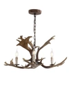 Jonathan Y Eldora 27" Adjustable Resin Antler 3-light Led Chandelier In Brown