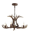 Jonathan Y Eldora 26" Adjustable Resin Antler 4-light Led Chandelier In Brown