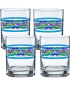 CULVER FRANK LLOYD WRIGHT SAGUARO FLOWER DOUBLE OLD FASHIONED GLASS