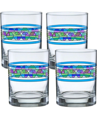 Culver Frank Lloyd Wright Saguaro Flower Double Old Fashioned Glass - Set Of 4 In Multi