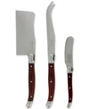 FRENCH HOME LAGUIOLE 3-PC. PAKKAWOOD CHEESE KNIFE SET