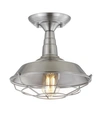 Jonathan Y Gabe 10.2" Metal Led Semi-flush Mount In Brushed Nickel