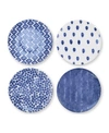 Vietri Santorini Assorted Dinner Plates - Set Of 4 In Blue