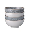 Denby Studio Grey/white 4 Piece Rice Bowl Set In Studio Grey