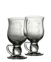 Belleek Pottery Irish Coffee Glass Pair In Clear
