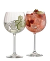 BELLEEK POTTERY ERNE GIN AND TONIC GLASS PAIR