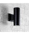 Jonathan Y Duo 9.75in Cylinder Outdoor Metal Glass Integrated Led Sconce With Uplight In Black