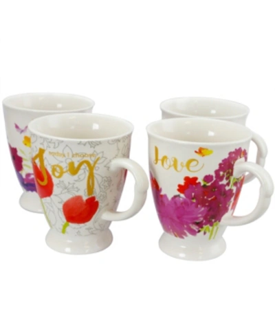 Gibson Home Bold Floral 17.4 Ounce Mug - Set Of 4 In Multi
