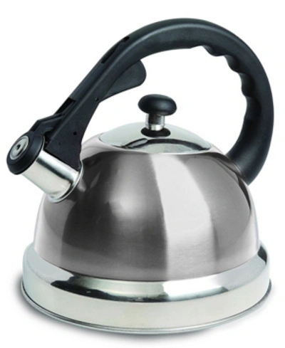 Megagoods Mr. Coffee Claredale 2.2 Quart Stainless Steel Whistling Tea Kettle With Nylon Handle In Silver