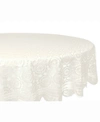 Design Imports Vintage Polyester Lace Tablecloth 63" Round In Cream