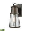 Elk Lighting Crowley 1 Light Outdoor Wall Sconce In Hazelnut Bronze With Clear Seedy Glass In Bronze