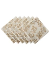 Design Imports Metallic Holly Leaves Napkin, Set Of 6 In Gold