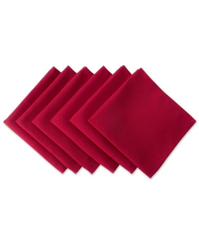Design Imports Polyester Napkin, Set Of 6 In Red