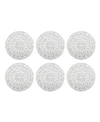 Design Imports Woven Paper Round Placemat, Set Of 6 In Silver