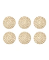 Design Imports Woven Paper Round Placemat, Set Of 6 In Taupe