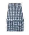 Design Imports Outdoor Table Runner With Zipper 14" X 108" In Blue