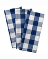Design Imports Buffalo Check Dishtowel, Set Of 3 In Navy