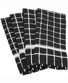 Design Imports Solid Windowpane Terry Dishtowel, Set Of 4 In Black