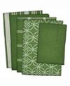 Design Imports Assorted Dishtowel And Dishcloth, Set Of 5 In Bright Gre
