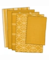 Design Imports Assorted Dishtowel And Dishcloth, Set Of 5 In Bright Yel