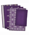 Design Imports Assorted Dishtowel And Dishcloth, Set Of 5 In Purple