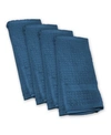 Design Imports Solid Waffle Terry Dishtowel, Set Of 4 In Blue