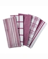Design Imports Assorted Woven Dishtowel, Set Of 5 In Medium Red
