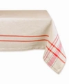 Design Imports French Stripe Tablecloth 60" X 84" In Red