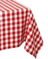 Design Imports Checkers Tablecloth 52" X 52" In Red