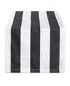 Design Imports Dobby Stripe Table Runner 18" X 108" In Black
