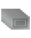 Design Imports Polyvinyl Chloride Doubleframe Placemat, Set Of 6 In Grey