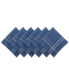 Design Imports Chambray French Stripe Napkin, Set Of 6 In Blue