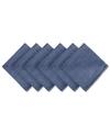Design Imports Denim Embroidered Jeans Napkin, Set Of 6 In Open Blue