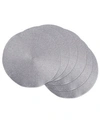 Design Imports Metallic Round Woven Placemat, Set Of 6 In Silver