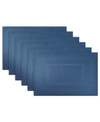 Design Imports Polyvinyl Chloride Doubleframe Placemat, Set Of 6 In Dark Blue