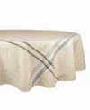 Design Imports French Stripe Tablecloth 70" Round In Black