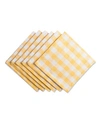 Design Imports Checkers Napkin, Set Of 6 In Yellow