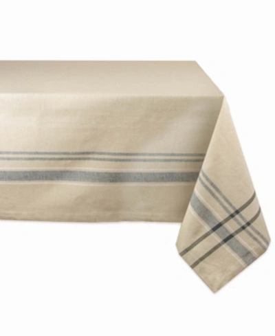 Design Imports French Stripe Tablecloth 60" X 120" In Black