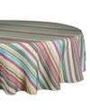 DESIGN IMPORTS SUMMER STRIPE OUTDOOR TABLECLOTH WITH ZIPPER 52" ROUND