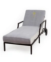 Linum Home Standard Size Chaise Lounge Cover With Embroidered Palm Tree Bedding In Grey