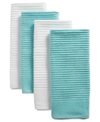 Design Imports Assorted Ribbed Terry Dishtowel, Set Of 4 In Turquoisea