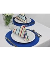 Design Imports Basic Primary Saturated Stripe Napkin, Set Of 6 In Blue