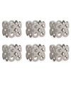 Design Imports Square Die Cut Napkin Ring Set Of 6 In Silver