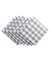 Design Imports Checkers Napkin Set Of 6 In Gray