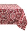 Design Imports Damask Tablecloth 60" X 84" In Red