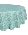 Design Imports Diamond Outdoor Tablecloth 60" Round In Turquoisea