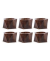 Design Imports Wood Triangle Napkin Ring, Set Of 6 In Brown