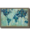 AMANTI ART MAP OF THE WORLD BY SILVIA VASSILEVA CANVAS FRAMED ART