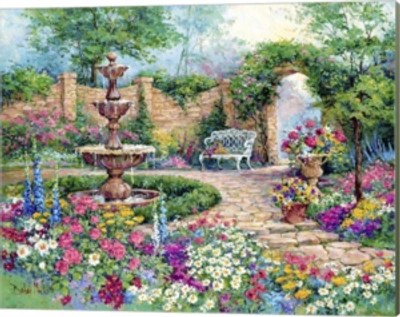 Metaverse Tranquil Garden By Barbara Mock Canvas Art In Multi